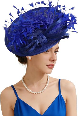 Unpifolov Fascinators Hats Elegant Women Flower Mesh Feathers Wedding Cocktail Bride Headband for Derby Hat Tea Party in Saudi Arabia