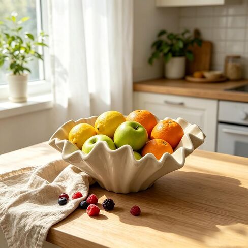 Ceramic Fruit Bowl for Kitchen Counter - Ceramic Decorative Bowl Candy Bowl for Coffee Table,Modern Key Bowl for Entryway Table,9.4 Inch Glazed Ceramic Catch All Bowl for Home Decor in Saudi Arabia