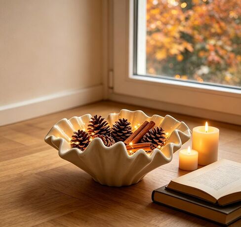 Ceramic Fruit Bowl for Kitchen Counter - Ceramic Decorative Bowl Candy Bowl for Coffee Table,Modern Key Bowl for Entryway Table,9.4 Inch Glazed Ceramic Catch All Bowl for Home Decor in Saudi Arabia