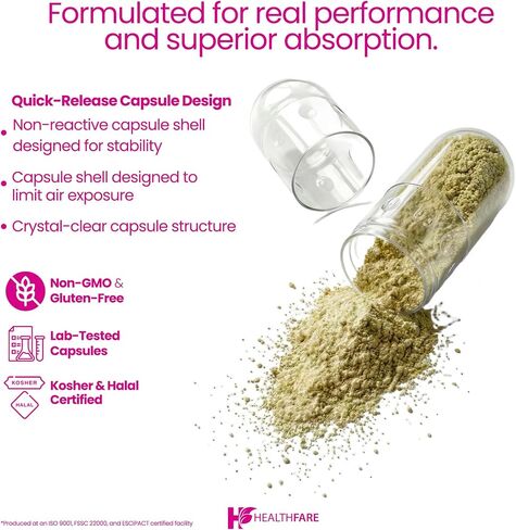 Healthfare Aloe Vera Capsules | 60 Vegan Pills | Inner Leaf Aloe Vera Extract Supplement | Non-GMO, Gluten-Free | Made in USA in Kuwait