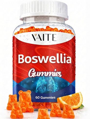 VAITE Boswellia Serrata Gummies 1200mg - Indian Frankincense Extract with Boswellic Acid, Plant-Based Supplement, Joint Support Health Formula, Non-GMO, Gluten-Free, Sugar-Free, 60 Chewables in Saudi Arabia