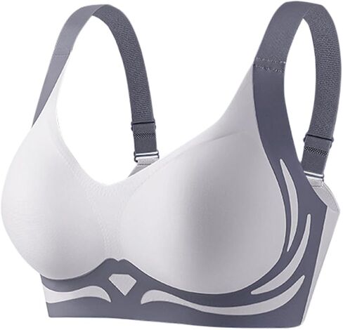 Jelly Bras for Women Comfortable Color Block No Underwire Wireless Push Up Bra Full Coverage Soft Bralette in Saudi Arabia