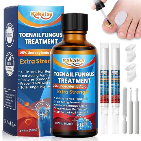 Toenail Fungus Treatment Extra Strength, Nail Fungus Treatment for Thick, Discolored Fungi Nails - 25% Undecylenic Acid All-in-One Kit with 30ML Fungi Nail Solution, 2 Nail Repair Pens in Saudi Arabia