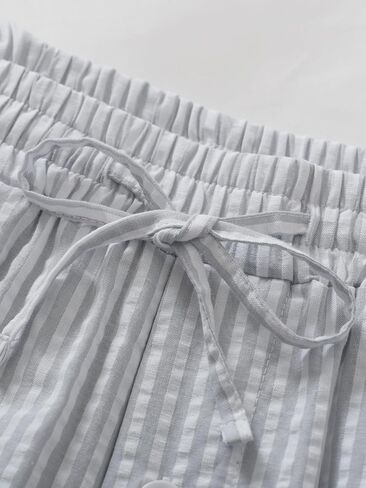 Latuza Men's Cotton Seersucker Pajama Shorts 9 Inch Sleep Shorts with Pockets in Kuwait