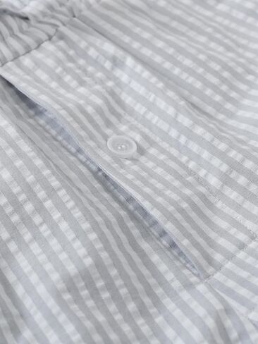 Latuza Men's Cotton Seersucker Pajama Shorts 9 Inch Sleep Shorts with Pockets in Kuwait