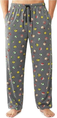 Get Trend Super Mario Pajama Pants For Men, Lounge Pants with Pockets, Relaxed Summer PJs with Drawstring Gamer Gifts for Men in Kuwait