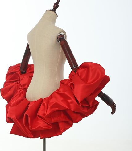 Satin Puff Sleeve Cape Bridal Shawl Ruffled Bolero Wrap for Bride Wedding Dress Cover Up in Kuwait