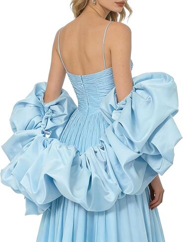 Satin Puff Sleeve Cape Bridal Shawl Ruffled Bolero Wrap for Bride Wedding Dress Cover Up in Kuwait