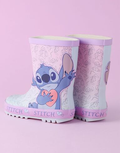 Disney Lilo & Stitch Girls Purple Waterproof Boots | Cartoon Stitch Design for Outdoor Adventures | Kids Rain Footwear for Playtime L&S Character Merchandise in Kuwait