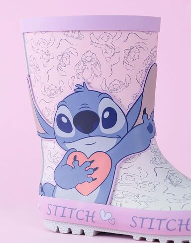 Disney Lilo & Stitch Girls Purple Waterproof Boots | Cartoon Stitch Design for Outdoor Adventures | Kids Rain Footwear for Playtime L&S Character Merchandise in Kuwait