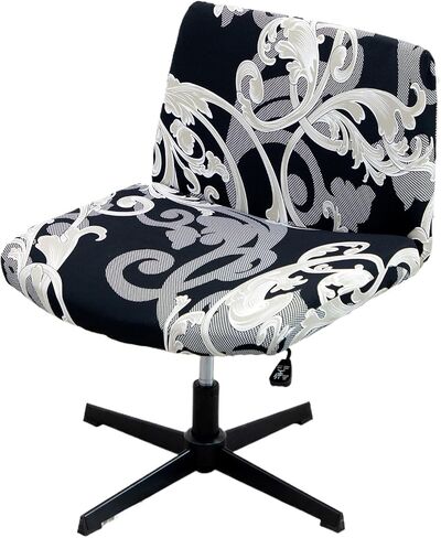 LiveGo Armless Chair Covers, Elastic Criss Cross Chair Cover, Perfect for Vanity/Mid Back Wide Seat Accent/Office Desk Chair (Not Chair,just Cover) in Saudi Arabia