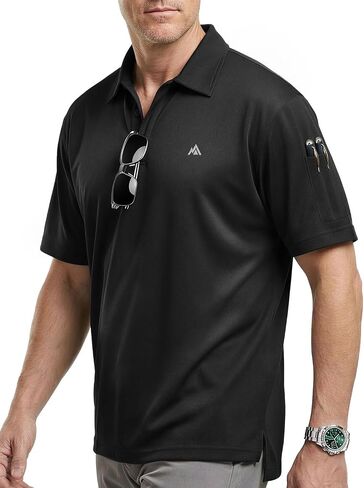 Instant Cooling Tactical Polo Shirt Men Quick Dry Work Short Sleeve Performance Golf Athletic Moisture Wicking in Saudi Arabia