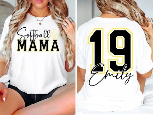 Comfort Colors Softball Mom Shirt, Custom Name and Number Tee for Women, Personalized Softball Mama T-Shirt, Game Day Sports Graphic Shirt Multi in Saudi Arabia