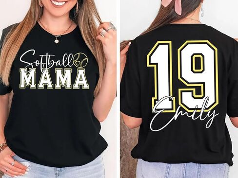 Comfort Colors Softball Mom Shirt, Custom Name and Number Tee for Women, Personalized Softball Mama T-Shirt, Game Day Sports Graphic Shirt Multi in Saudi Arabia