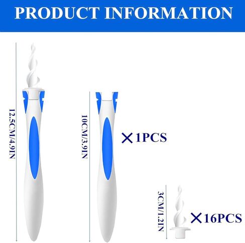 2026 NEW QGrips Earwax Removal-Spiral Ear Wax Removal Tool, Reusable Earwax Removal Kit Safe Ear Cleaner with 16 Pcs Soft and Flexible Replaceme in Saudi Arabia