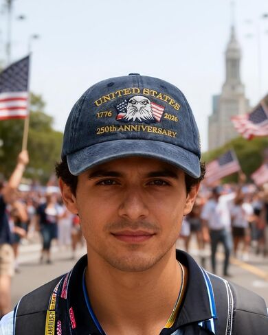 250th Anniversary USA Hat, Patriotic Embroidered American Flag Baseball Cap for Men & Women, Adjustable Vintage Cap for 4th of July, Memorial Day, Veterans Day Navy Blue in Saudi Arabia