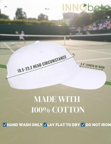 InnoBeta Tennis Gifts for Men/Women, Tennis Caps, Adjustable Embroidered Tennis Hats for Birthday, Christmas-White in Kuwait
