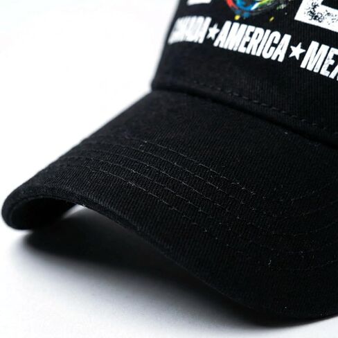 2026 Soccer Fan Hat - Canada America Mexico Hosting Memorabilia - Adjustable Baseball Cap with Artistic Football Graphic - Sports Tournament Souvenir Gift for Men & Women - Black in Saudi Arabia