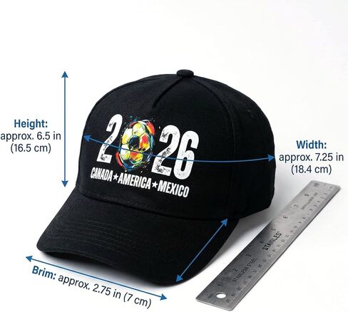 2026 Soccer Fan Hat - Canada America Mexico Hosting Memorabilia - Adjustable Baseball Cap with Artistic Football Graphic - Sports Tournament Souvenir Gift for Men & Women - Black in Saudi Arabia