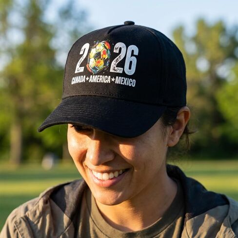 2026 Soccer Fan Hat - Canada America Mexico Hosting Memorabilia - Adjustable Baseball Cap with Artistic Football Graphic - Sports Tournament Souvenir Gift for Men & Women - Black in Saudi Arabia