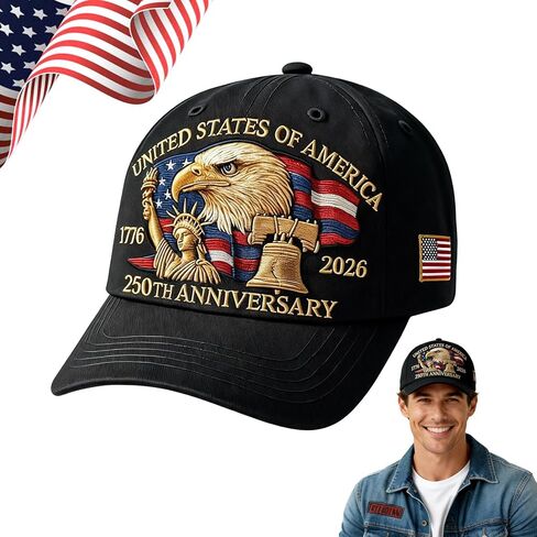 250 Anniversary USA Hat 1776–2026, America 250th Anniversary Hat, Patriotic USA Baseball Cap for Men Women in Saudi Arabia