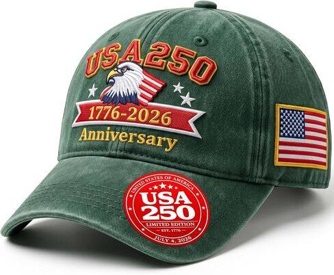 USA 250th Anniversary Hat for Men Women | America 250 Baseball Cap, Embroidered, Adjustable Patriotic USA Cap in Saudi Arabia