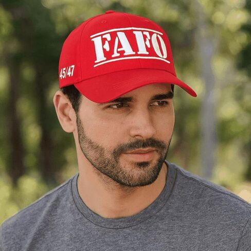 FAFO President Trump Cap – Premium Cotton Twill Patriot Hat, Red in Saudi Arabia
