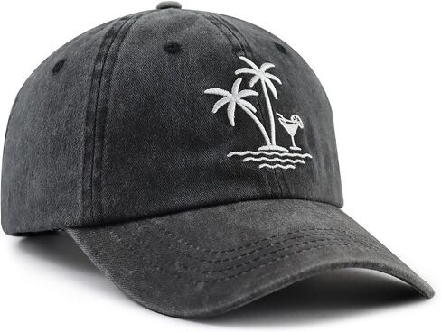 Palm Tree Hat for Men Women, Funny Adjustable Cottom Embroidered Summer Beach Vacation Baseball Cap in Saudi Arabia
