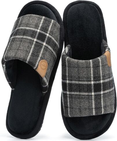 GOEWY Men's Slippers Open Toe Mens Slippers, Cozy Soft Indoor Outdoor House Slipper for Men with Memory Foam in Saudi Arabia