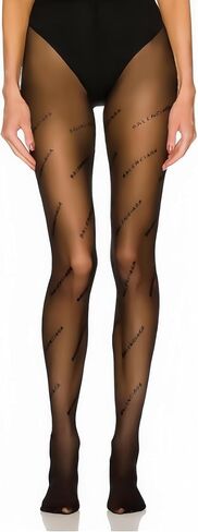 Women's designer transparent stockings, high waisted letter printed tight pants, slim fit style, with the effect of lifting and shaping the body. in Saudi Arabia