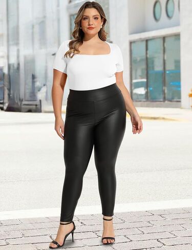 FOREYOND Plus Size Bodysuits for Women Short Sleeves Square Neck Body Suit Tops Casual Basic Slim Fit Shirts Leotards in Kuwait