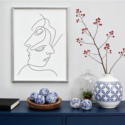 Tebery 9 Pcs Blue and White Porcelain Balls, Ceramic Bowl Filler for Home, Decorative Balls for Centerpiece Bowls, Ideal for Home, Wedding, Party Supplies, Basket, Table in Kuwait