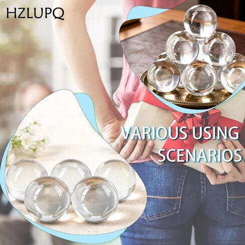 6PCS Clear Crystal Ball Spheres, Decorative Glass Orbs for Home Decor in Saudi Arabia