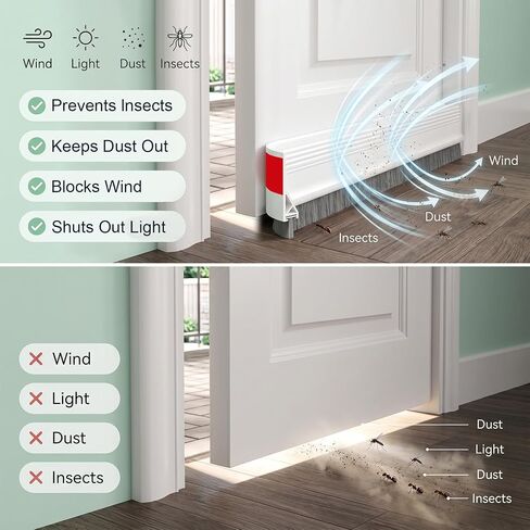 3 Pcs 39" Door Sweep with Brush, Self Adhesive Screen Doors Draft Stoppers for Bottom Seal, Under Door Draft Gap Filler for Exterior Doors in Saudi Arabia