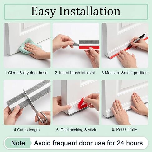 3 Pcs 39" Door Sweep with Brush, Self Adhesive Screen Doors Draft Stoppers for Bottom Seal, Under Door Draft Gap Filler for Exterior Doors in Saudi Arabia