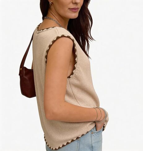 Womens Sweater Vest Sleeveless Knit Cardigan Vintage Button Down Colorful Sweater 2026 Spring Summer Tank Tops in Saudi Arabia