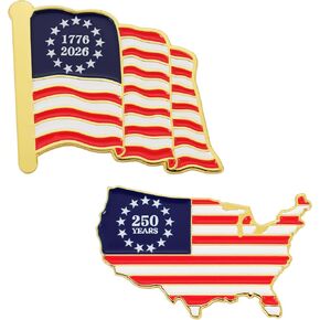 United States of America 250th Anniversary Pin Set (1776–2026) – American Flag & USA Map Lapel Pins, Patriotic Commemorative Brooch Set, Independence Day Gift, 4th of July Accessories in Saudi Arabia