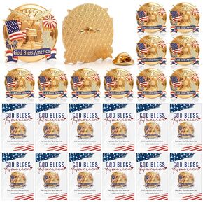 Liliaafar 250 Anniversary Lapel Pin Gifts American Enamel Lapel Pin Set USA Patriotic Brooches with God Bless America Card for 250th Birthday Independence Day 4th of July Event in Saudi Arabia