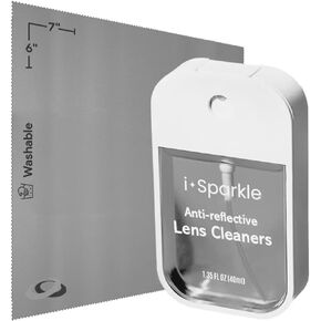 I-Sparkle Anti-Reflective Lens Cleaner Spray kit | (2x) 1.35oz Glasses Cleaner Spray + (2x) Microfiber Cloth for Eyeglasses, Sunglasses, Lenses, Screens and Camera Cleaning Kit (4 Piece Set) in Saudi Arabia