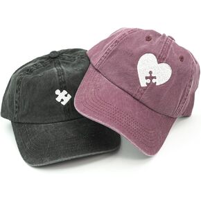 Matching Hats for Couples (2 Pack) | Puzzle Piece His and Her Hats | Adjustable Strapback Baseball Caps | Cute Couple Gifts in Saudi Arabia