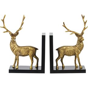 Bookend Support Luxurious Deer Bookends, Decorative Book Ends Modern Copper Ceramic for Shelves Non-Skid Bookend Unique Holders for Home Office Decor Bookends in Saudi Arabia
