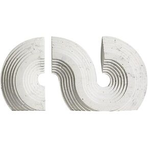 Bookend Support White Stone Bookends Decorative Pair, Geometric Stereoscopic for Shelves, Book Holders for, Ends for Office Bookends in Saudi Arabia