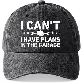 Funny Dad Hat Gifts for Men, I Can't I Have Plans in The Garage Baseball Cap Ideas for Fathers Day, Adjustable Cotton Hat for Dad Papa Dark Gray in Saudi Arabia