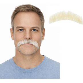 Blonde Fake Mustache for Men, Realistic Lace Mustache, Lightweight Natural Look Costume Mustache for Cosplay, Halloween, Stage & Party in Saudi Arabia