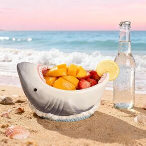 40oz Large Shark Ceramic Bowl, Decorative Snack Bowl for Home Kitchen, Candy Dish Key Holder for Entryway Table, Spring Fruit Popcorn Ramen Bowl, Funny Shark Gift for Adults Teens in Saudi Arabia