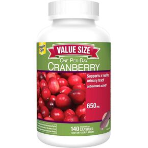 Nature Cranberry 650mg, 140 Vegetarian Capsules, One per Day, Urinary Tract Supplement, Herbal Supplement in Kuwait