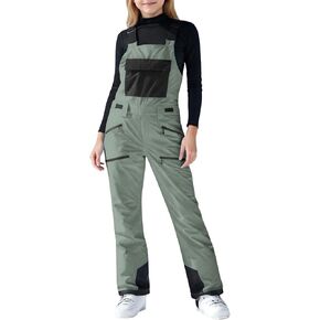 Girls Snow Bibs Waterproof Insulated Ski Pants Kids Windproof Warm Ski Bib Overalls Multi Pockets Winter Snowboard Snowsuit in Kuwait