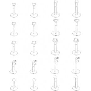 20PCS 16G Clear Push-In Nose Studs for Work, Bioflex Nose Piercing Retainers, Hypoallergenic Plastic Labret Stud Earrings, Invisible Nose Rings for Surgery Sports School, 5 Styles, 6mm & 8mm in Saudi Arabia
