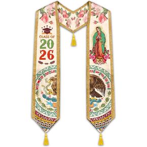 Mexican Graduation Sash, Hispanic Mexican American Graduation Stole Class of 2026 in Saudi Arabia