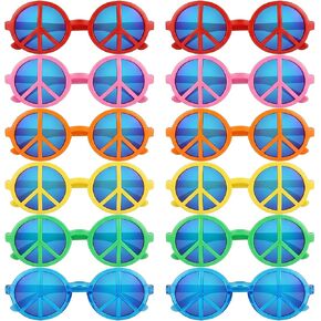 12 Pieces Jumbo Plastic Sunglasses, Peace Shape Oversized Sunglasses Novelty Clown Props Party Sunglasses Giant Funny Glasses for Festival Costume Photo Booth Cosplay Party Supplies Accessories in Saudi Arabia
